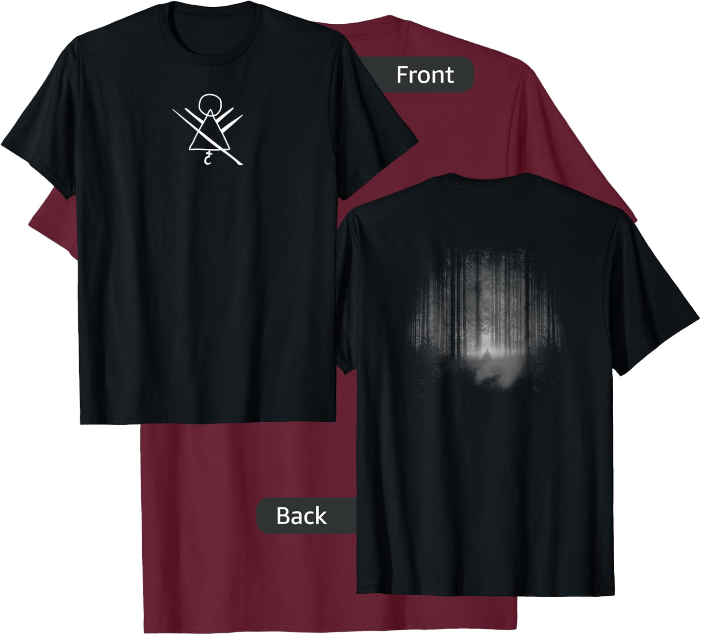Yellowjackets Cult Ritual Center Rune Icon Front & Back T-Shirt - T-Shirt | Maroon