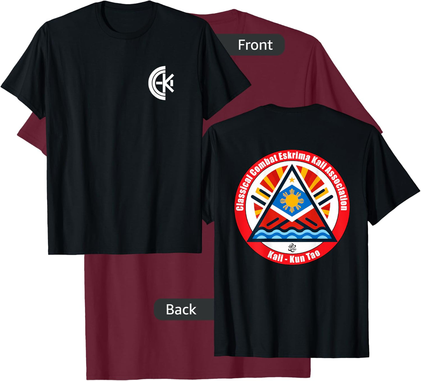 Classical Combat Eskrima Kali Association T-Shirt - T-Shirt | Maroon