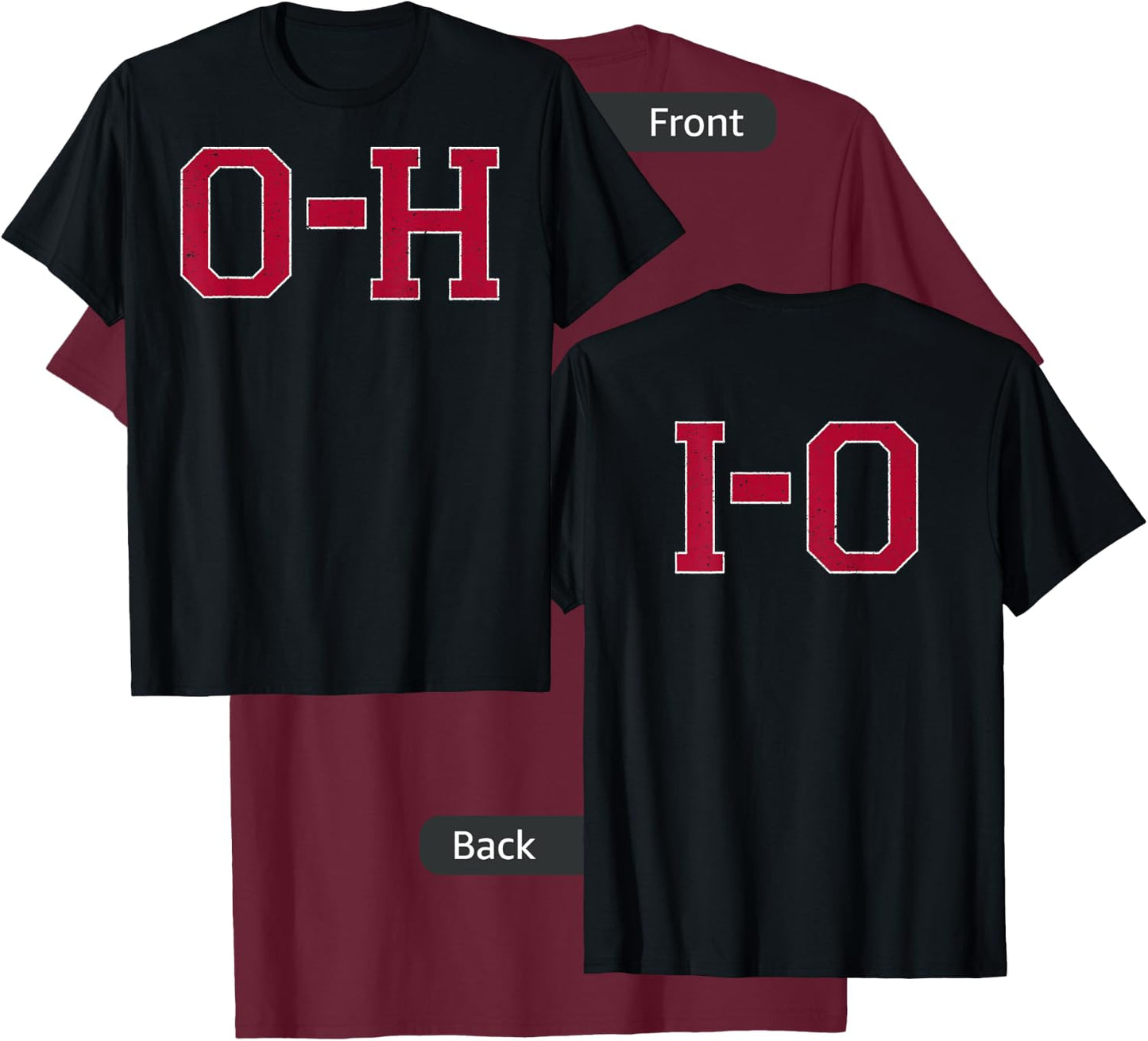 Vintage O-H I-O 2-sided XL Slate T-Shirt - T-Shirt | Maroon