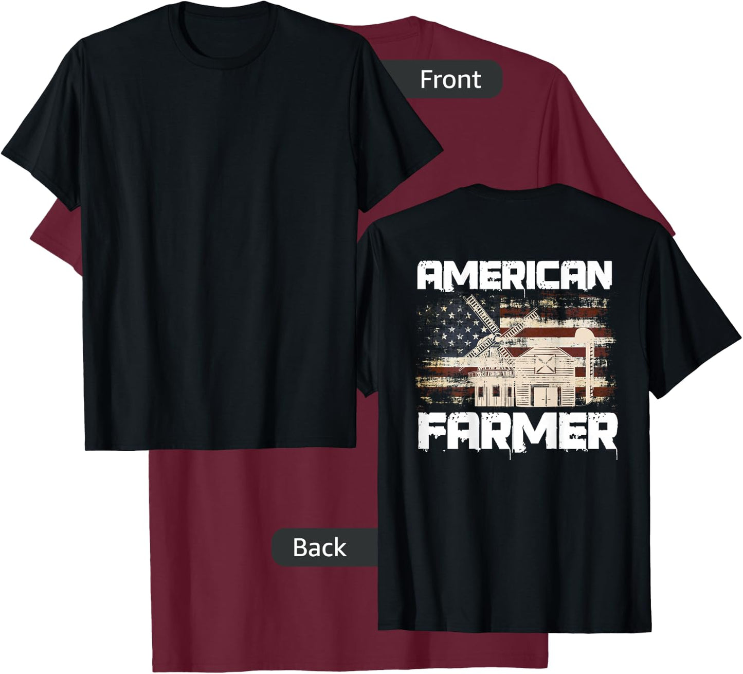 Farmer Design On Back Of Clothing Farming T-Shirt - T-Shirt | Maroon