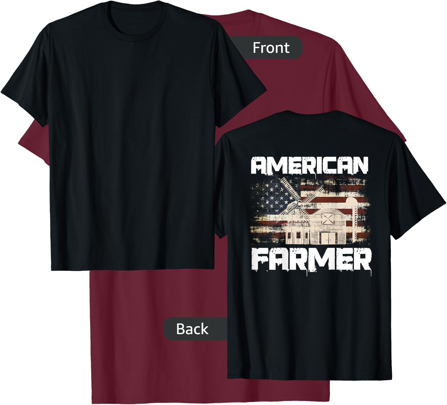 Farmer Design On Back Of Clothing Farming T-Shirt - T-Shirt | Maroon