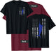 Two-Sided Marlin Flag Shirt - Blue Marlin on US Flag T-Shirt - T-Shirt | Maroon