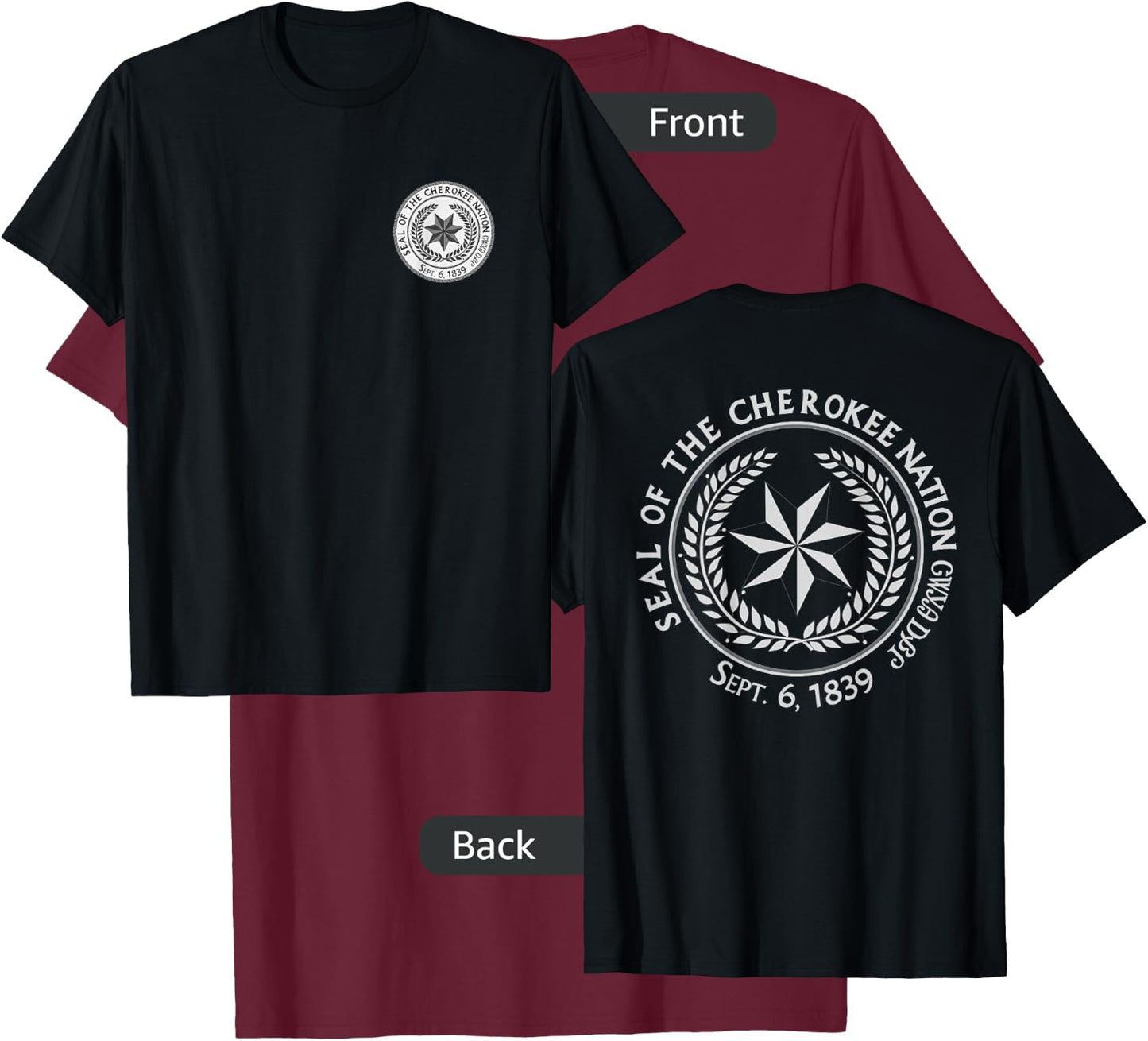 Cherokee Nation Seal Native American Indian T-Shirt - T-Shirt | Maroon