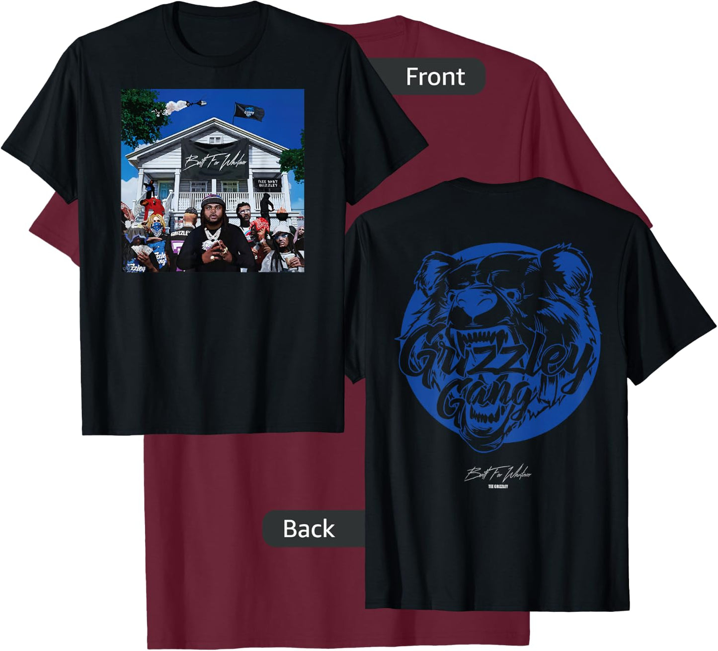 Grizzley Built for Whatever World T-Shirt - T-Shirt | Maroon