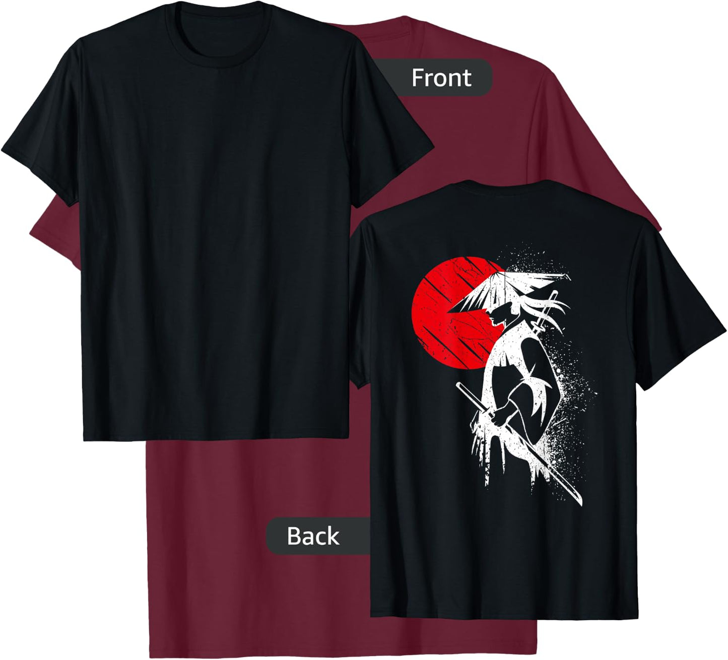 Ronin Samurai Warrior T-Shirt - T-Shirt | Maroon