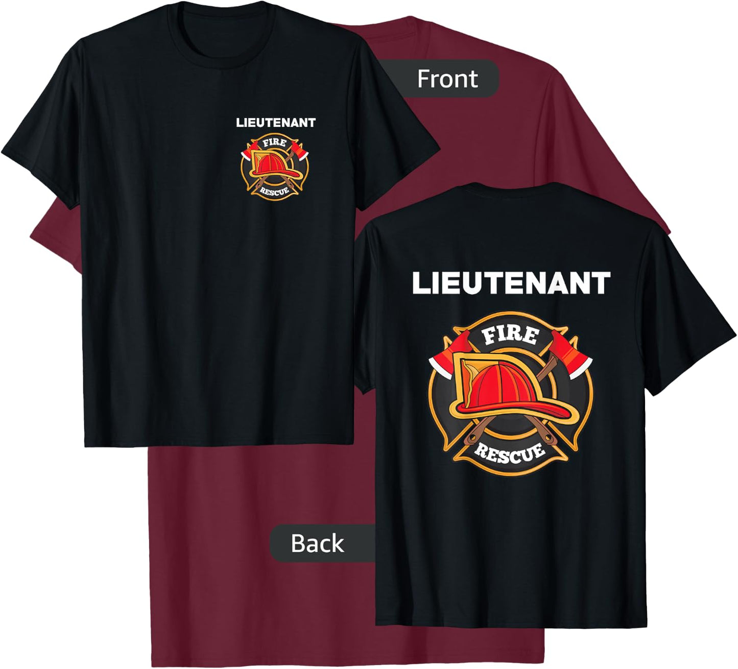 Yay! Thin Red Line Shirts Fire Rescue Lieutenant Department for Firefighters T-Shirt - T-Shirt | Maroon