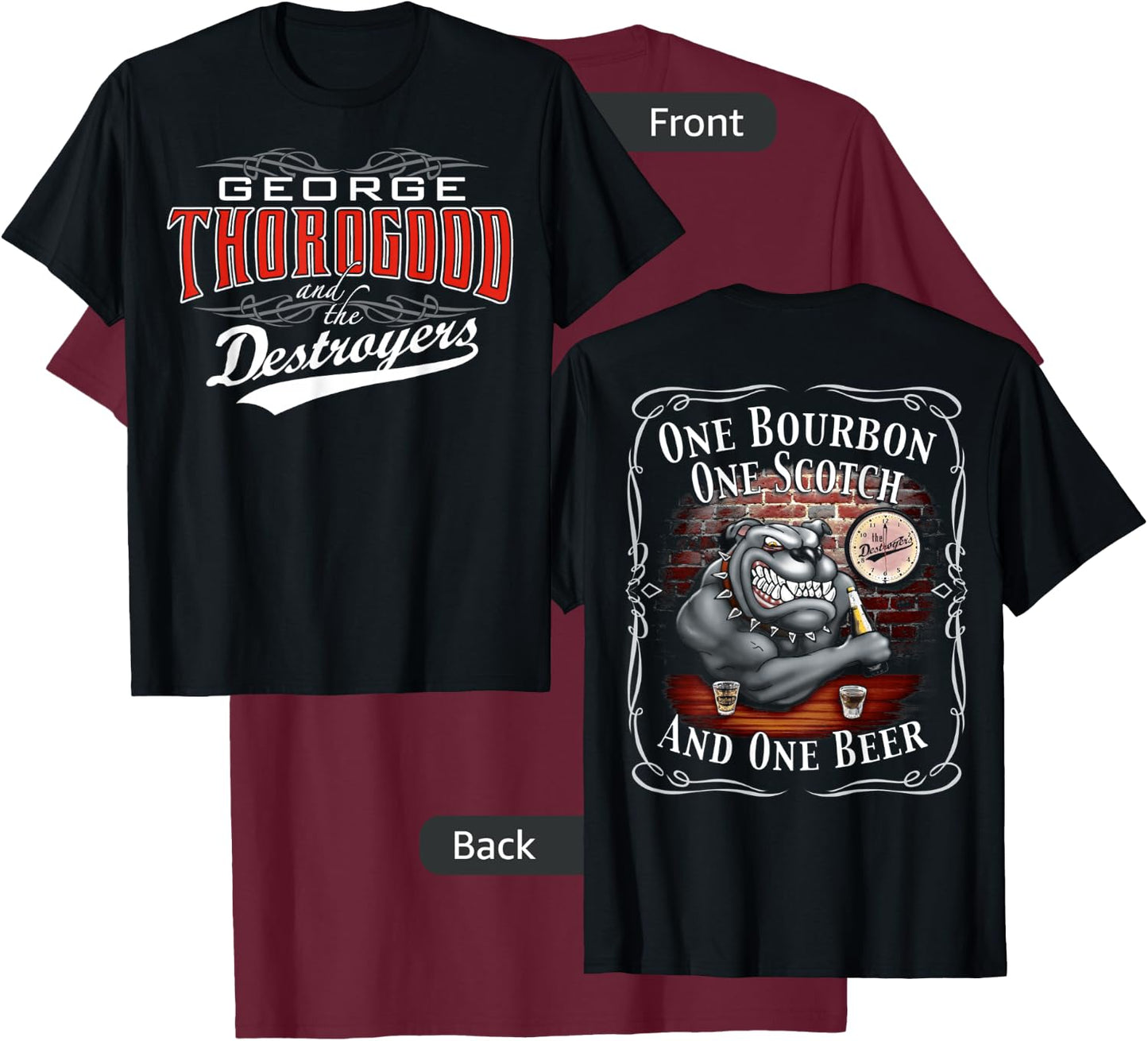 George Thorogood One Bourbon T-Shirt - T-Shirt | Maroon