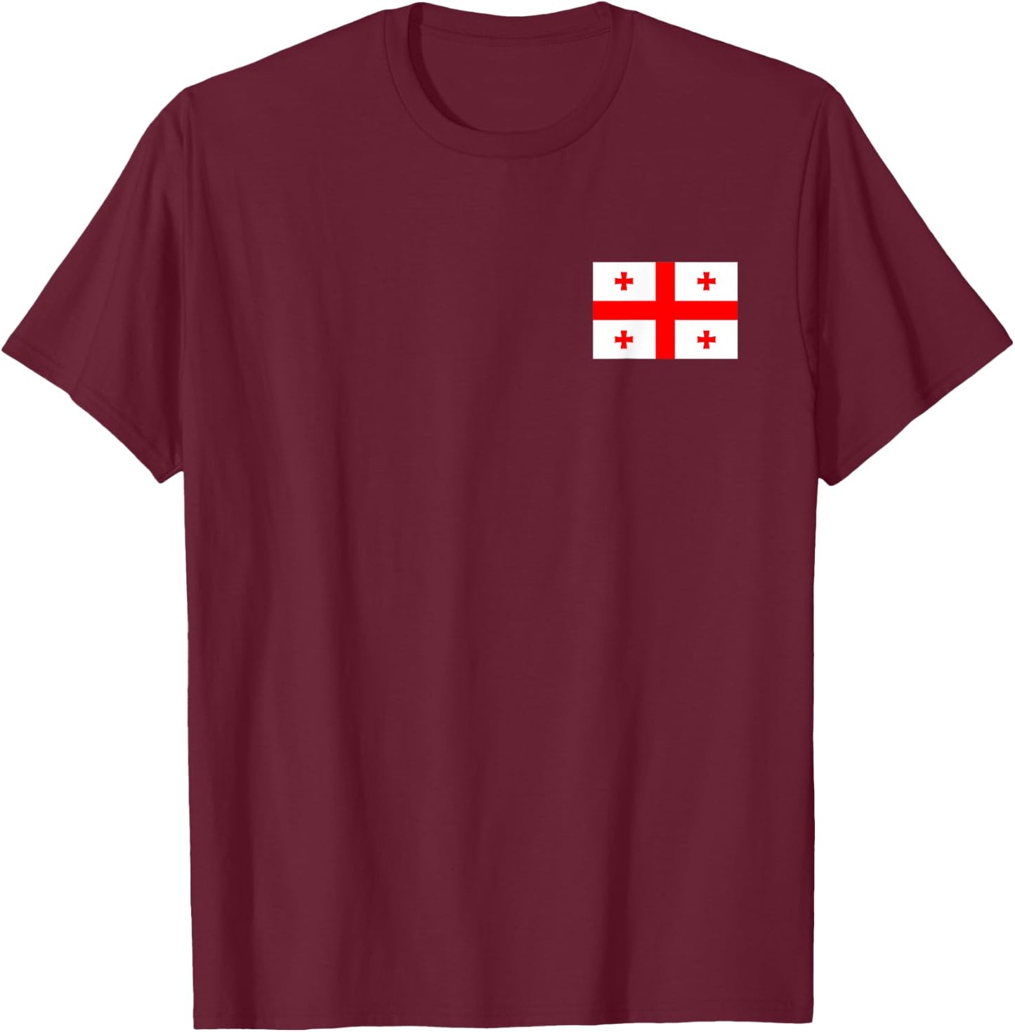 Georgia National Flag Country Tbilisi Coat of Arms T-Shirt - T-Shirt | Maroon