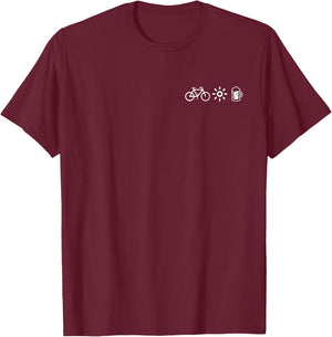 Bicycle Sun Beer Cycling Tour Men's Women's , black T-Shirt - T-Shirt | Maroon