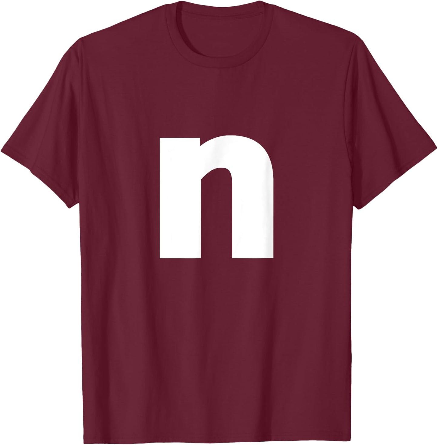 n Kostüm Buchstabe n Karneval Alphabet Kleinbuchstabe n T-Shirt - T-Shirt | Maroon