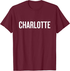 Charlotte , Black, S T-Shirt - T-Shirt | Maroon