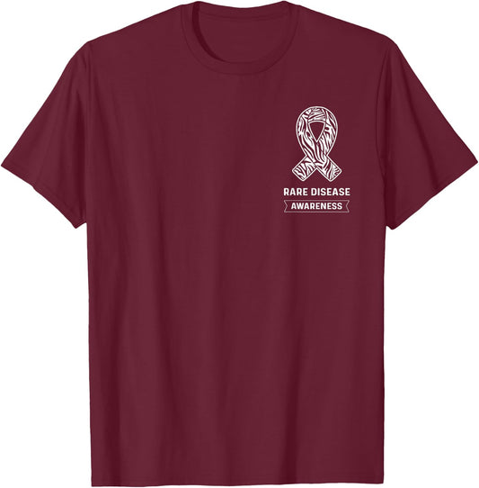 Ehler Syndrome Medical Zebra Rare Disease Awareness T-Shirt - T-Shirt | Maroon