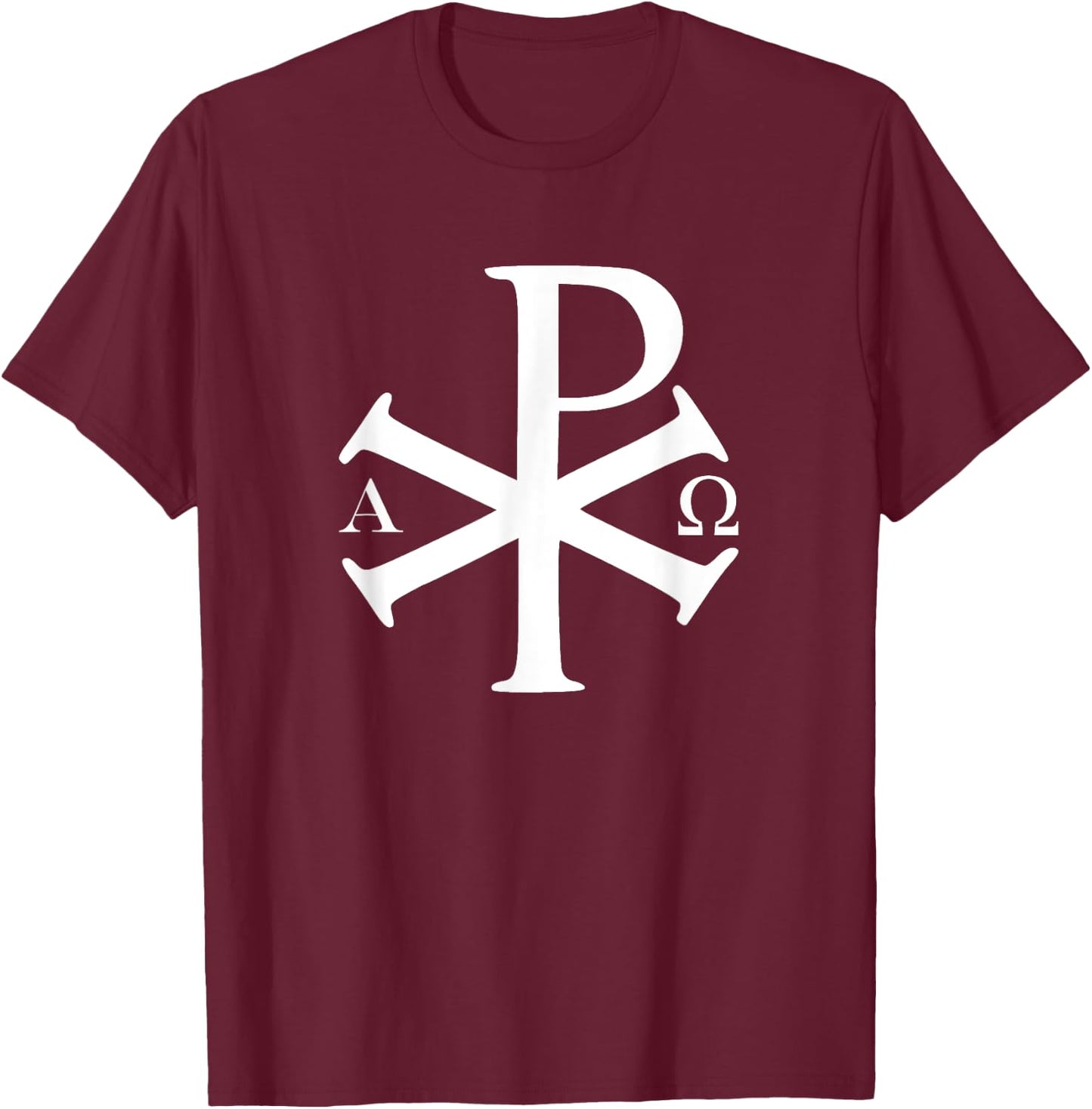 Christian History Alpha Omega Chi Rho byzantine Christianity T-Shirt - T-Shirt | Maroon