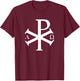 Christian History Alpha Omega Chi Rho byzantine Christianity T-Shirt - T-Shirt | Maroon