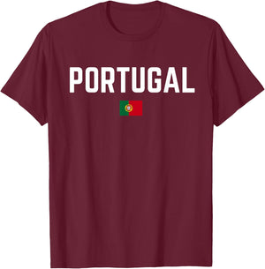 PORTUGAL Flag | Men Women Kids PORTUGAL , Red, S T-Shirt - T-Shirt | Maroon