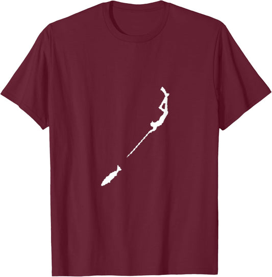 Spearfishing Scuba Hunting Freediving T-Shirt - T-Shirt | Maroon