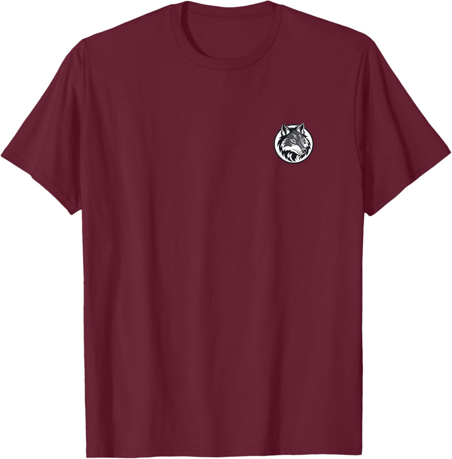 Wolf logo, minimalist animal logo, logo, wolf T-Shirt - T-Shirt | Maroon