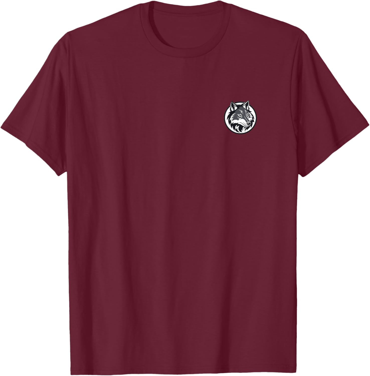 Wolf logo, minimalist animal logo, logo, wolf T-Shirt - T-Shirt | Maroon