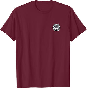 Wolf logo, minimalist animal logo, logo, wolf T-Shirt - T-Shirt | Maroon
