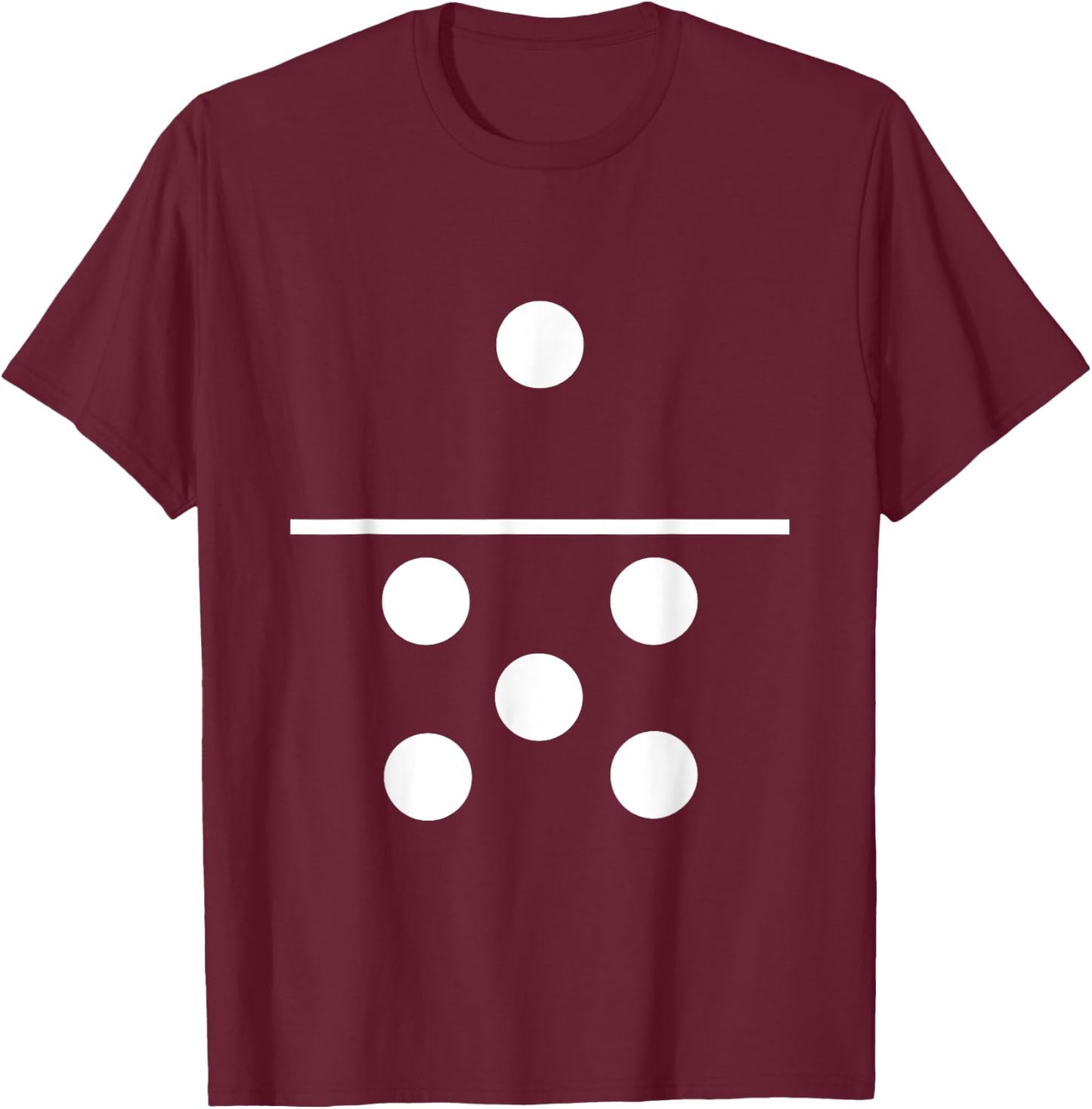 Domino One Five Matching Halloween Gift Group Costumes 1-5 T-Shirt - T-Shirt | Maroon