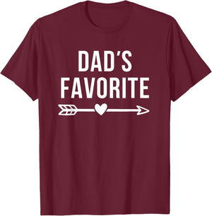 Dad's Favorite Arrow Funny Not Favorite Sarcastic Daughter T-Shirt - T-Shirt | Maroon