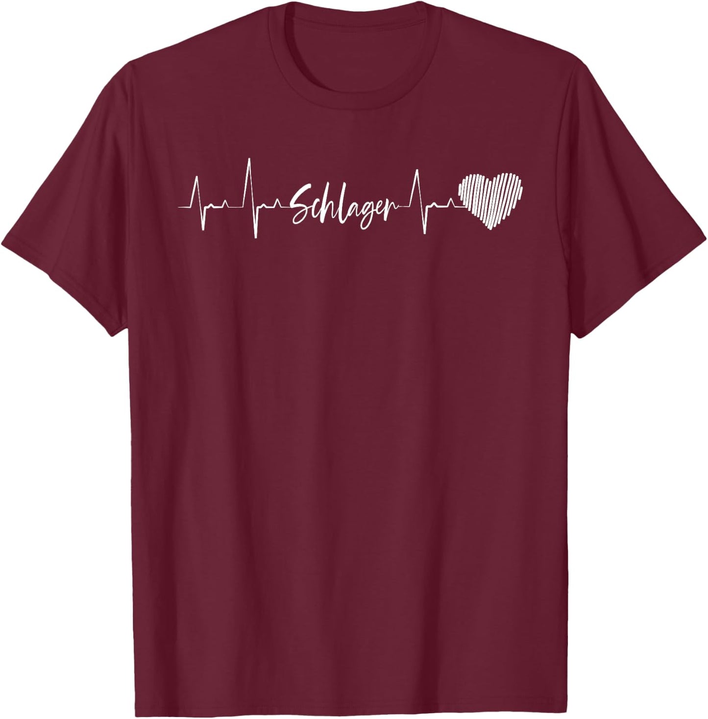 Schlager Heartbeat Party , black, s T-Shirt - T-Shirt | Maroon