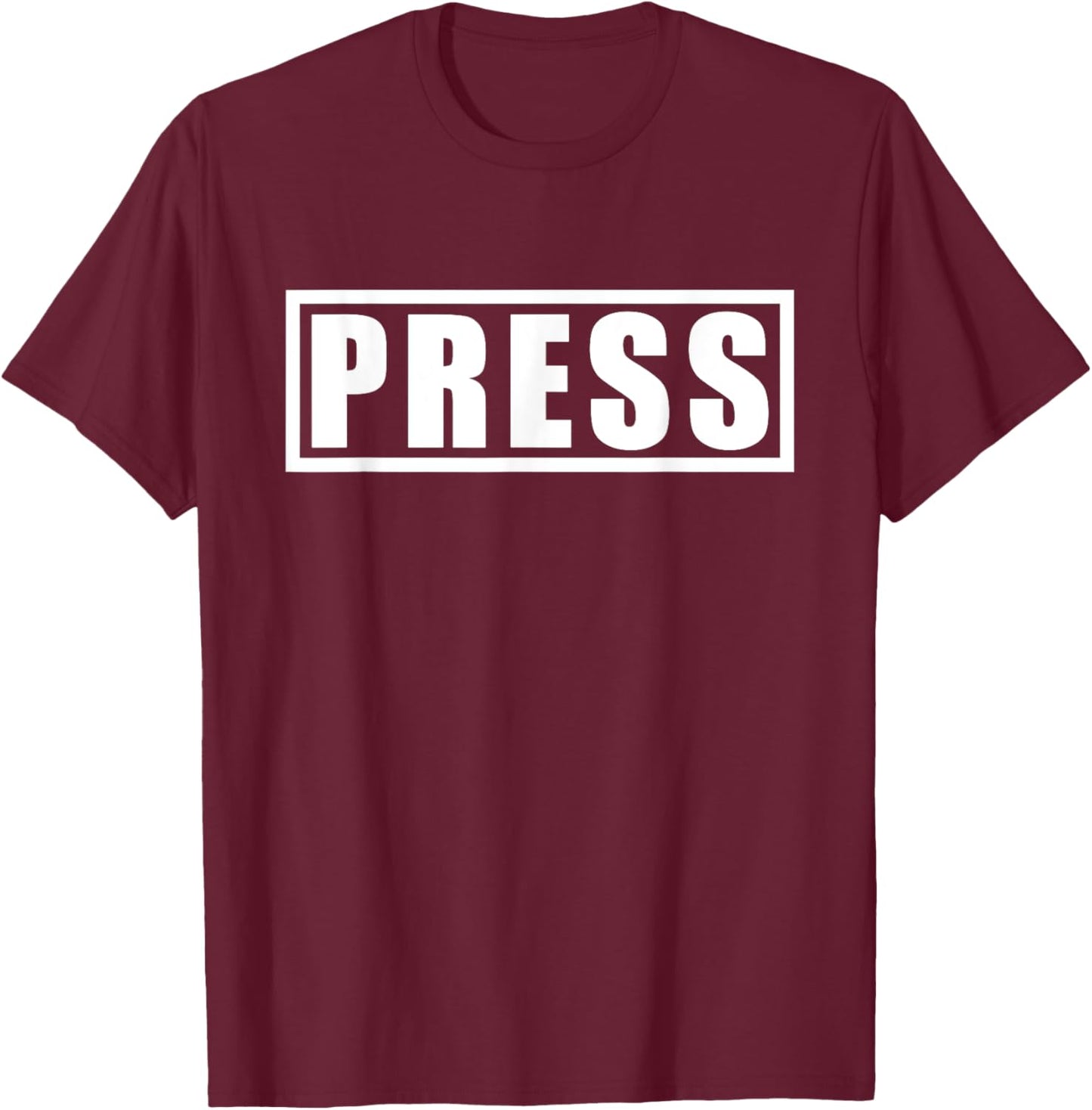 Press Reporter Shirt Front and Back Text T-Shirt - T-Shirt | Maroon