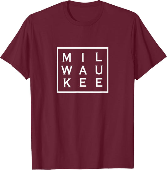 Milwaukee Wisconsin Is Home Stylish Fun Simple T-Shirt - T-Shirt | Maroon