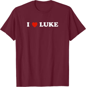 I Love Luke Heart - Country Music Gift T-Shirt - T-Shirt | Maroon