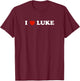 I Love Luke Heart - Country Music Gift T-Shirt - T-Shirt | Maroon