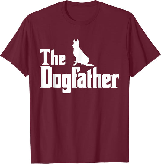 The Dogfather German Shepherd Gift T-Shirt - T-Shirt | Maroon