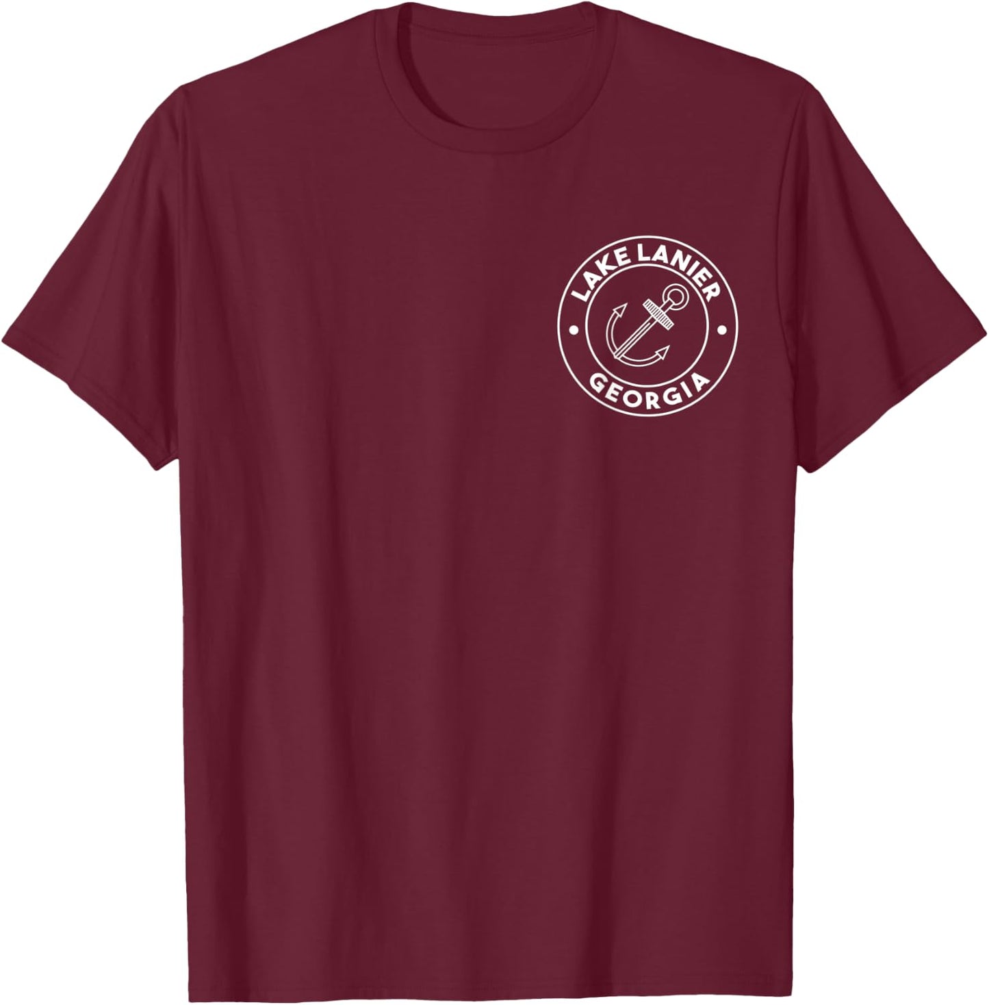 Graphic Lake Lanier Georgia Pocket Logo Souvenir T-Shirt - T-Shirt | Maroon
