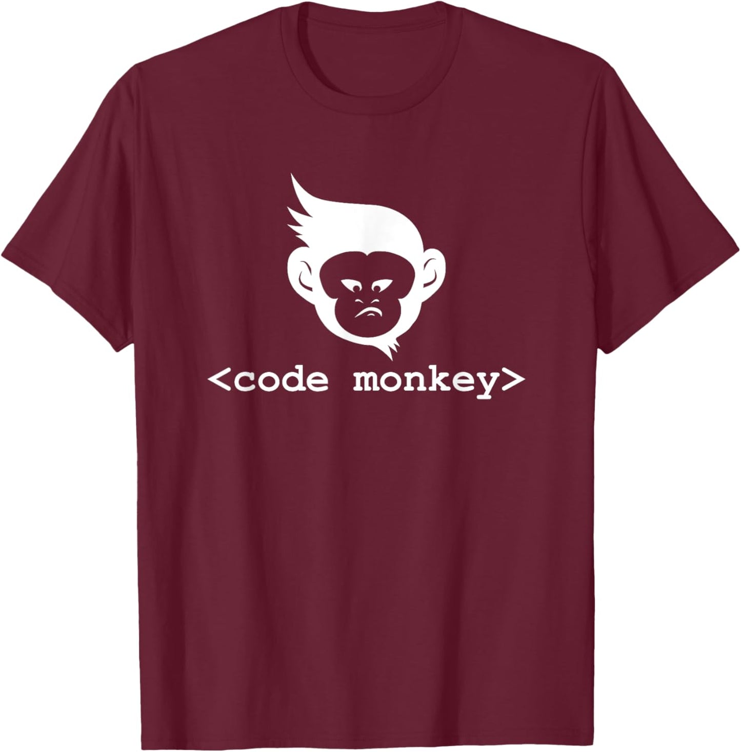 Code Monkey: Cool Programming Humor T-Shirt - T-Shirt | Maroon