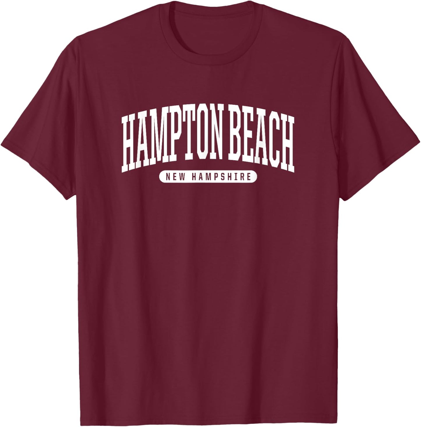 College Style Hampton Beach New Hampshire Souvenir Gift Men Women T-Shirt - T-Shirt | Maroon