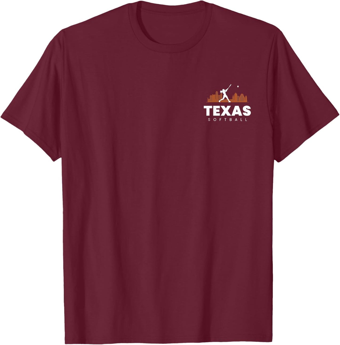 Texas Softball Vintage Minimalist City Retro Softball Lover T-Shirt - T-Shirt | Maroon
