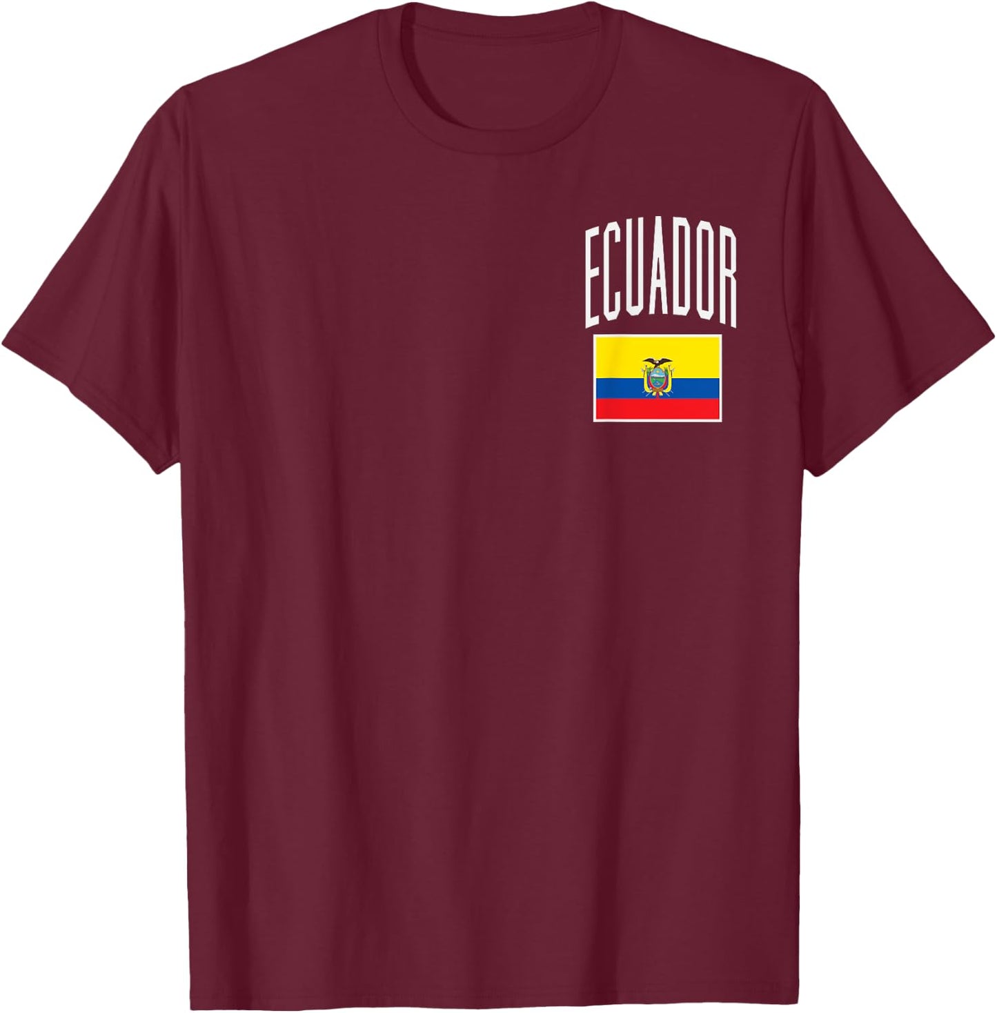 Ecuador Flag Ecuadorian Football Soccer Fan Men Women Kids T-Shirt - T-Shirt | Maroon