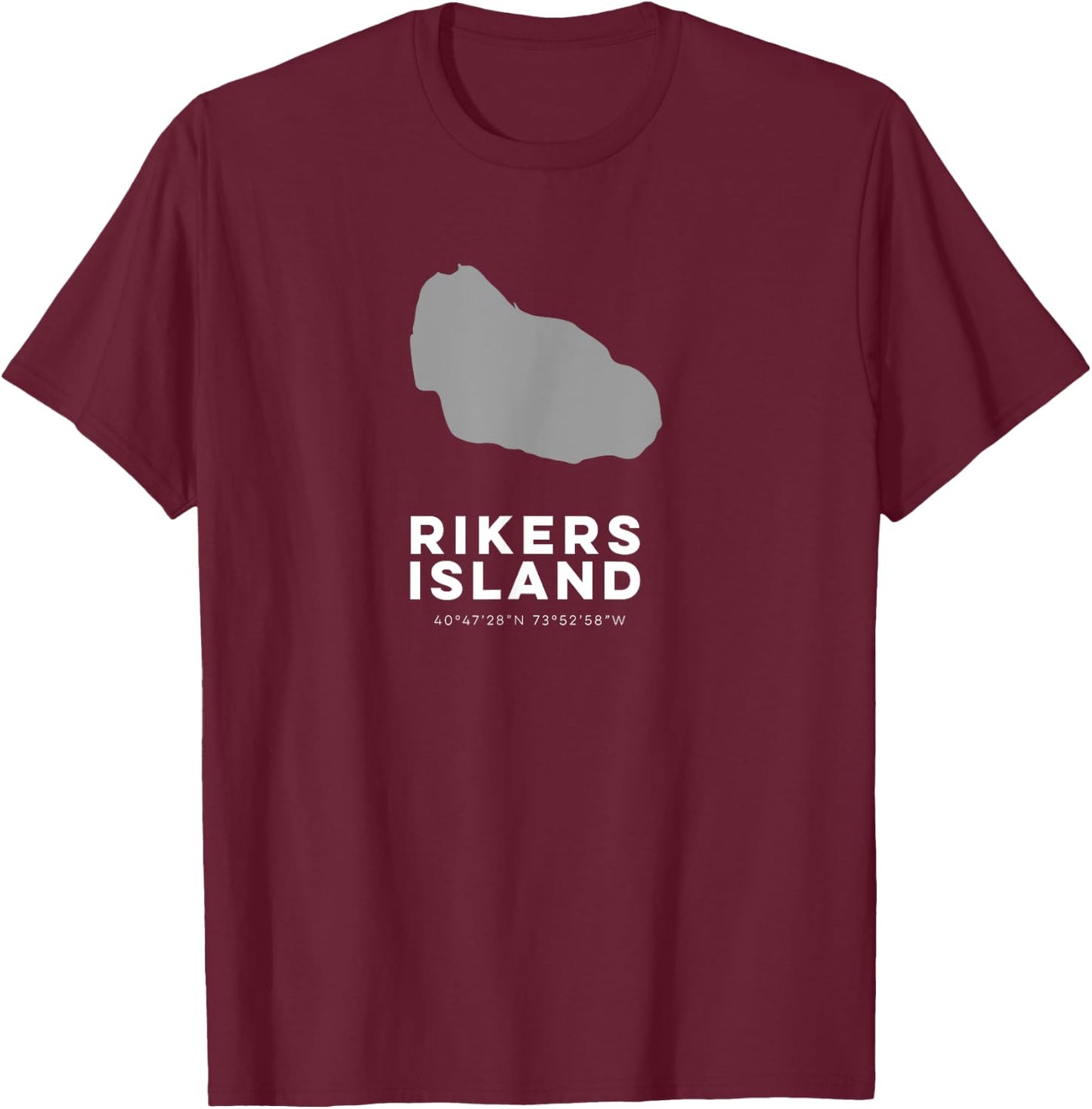 Rikers Island New York Graphic T T-Shirt - T-Shirt | Maroon
