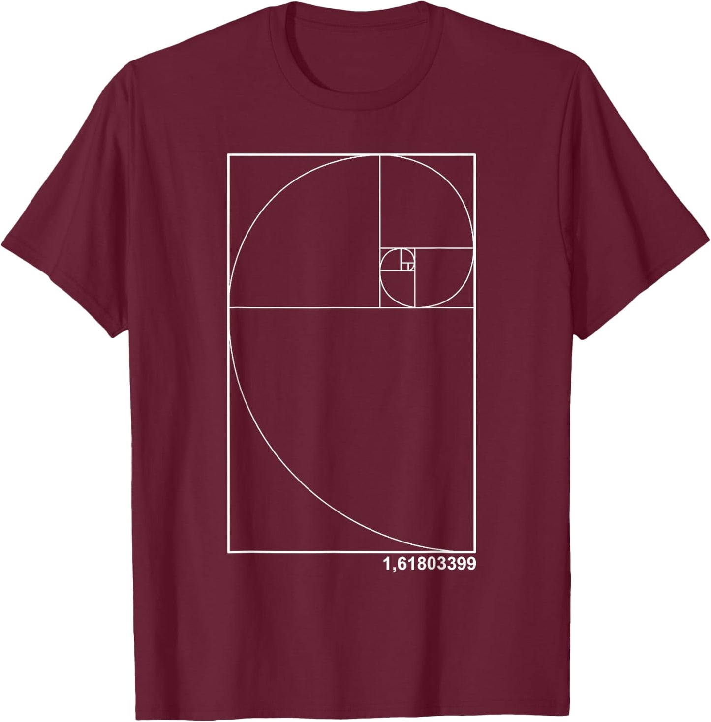 Gold Number 1,61803399 T-Shirt - T-Shirt | Maroon