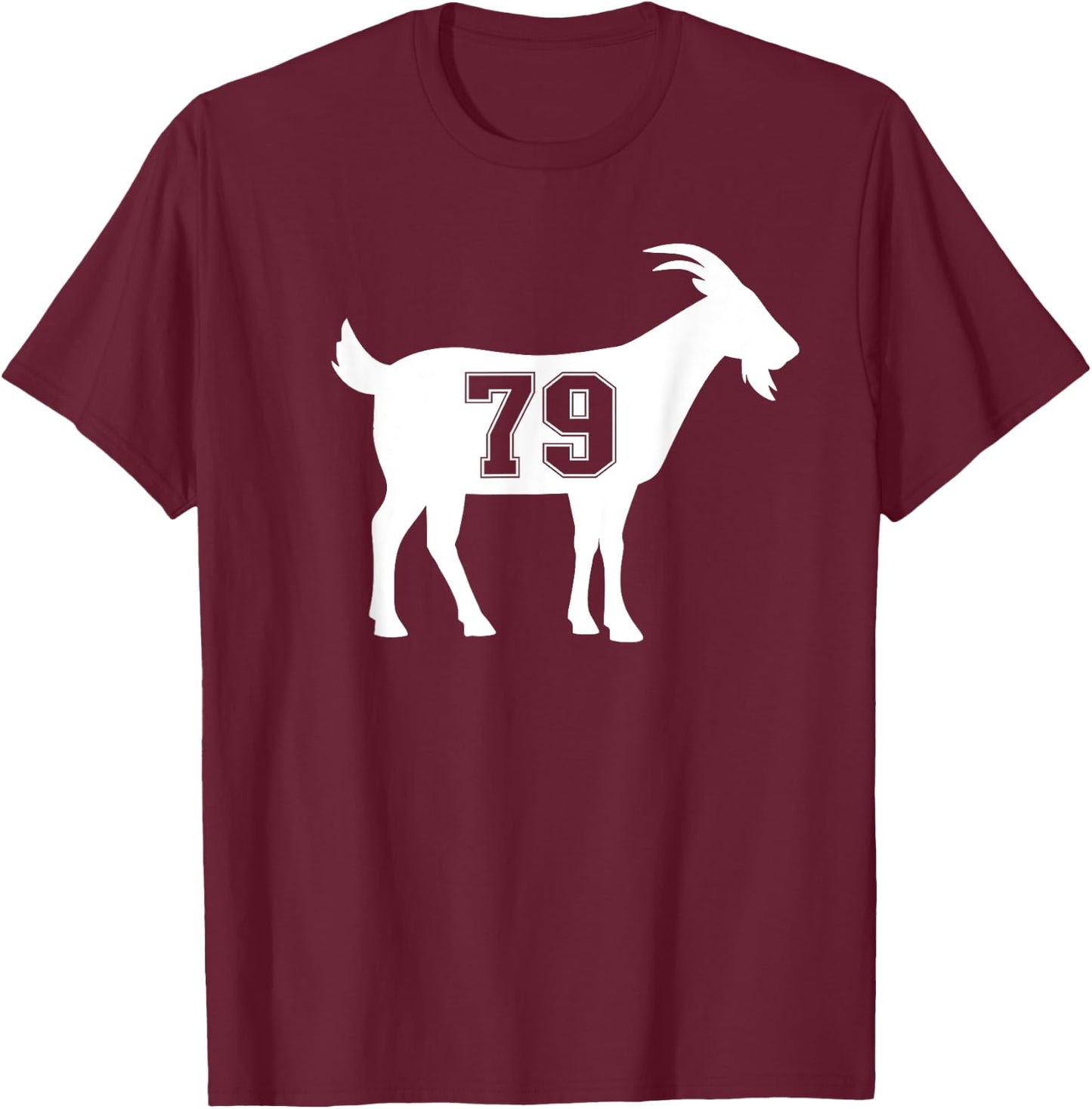 Chèvre 79 G.O.A.T. Numéro soixante-dix neuf chèvre T-Shirt - T-Shirt | Maroon