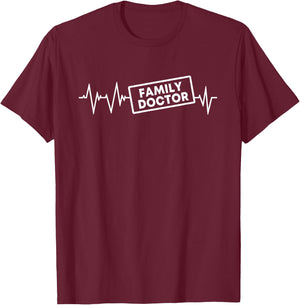 Lustiger Hausarzt Heartbeat Bekleidung Allgemeinmediziner T-Shirt - T-Shirt | Maroon