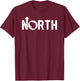 Vintage Up North Wisconsin Distressed Text T-Shirt - T-Shirt | Maroon