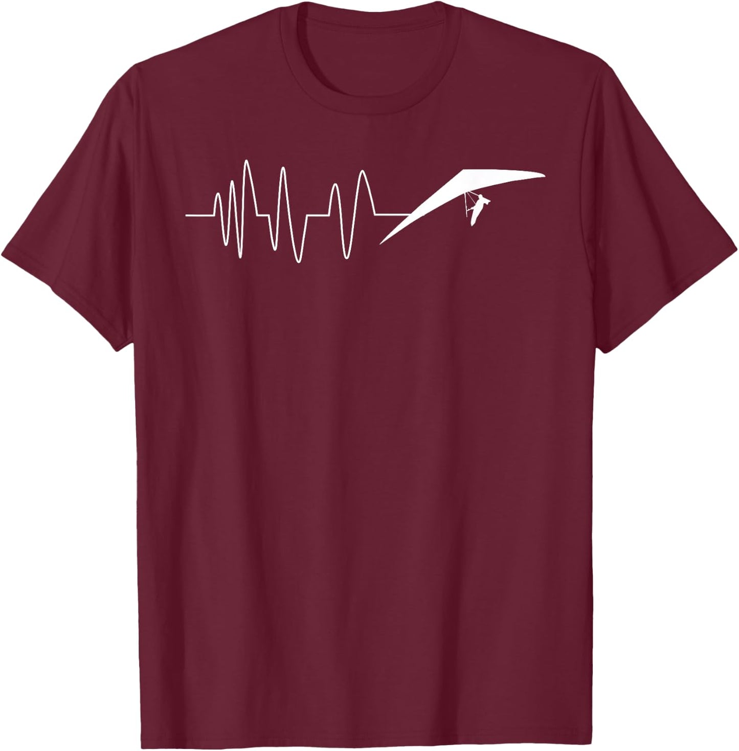 Heartbeat Heart Rate Heart Line Dragon Flying Sailor Fun T-Shirt - T-Shirt | Maroon