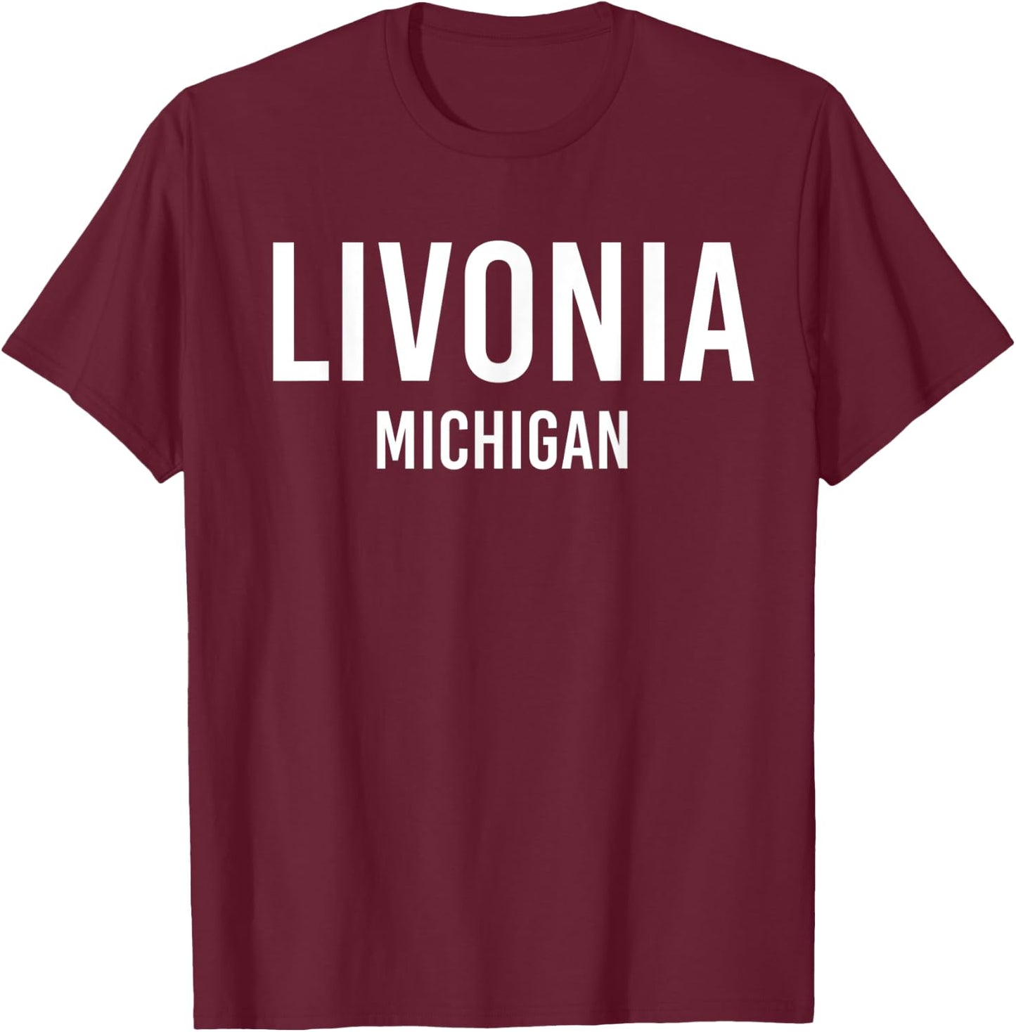 LIVONIA MICHIGAN MI USA Patriotic Vintage Sports Women Kids Men T-Shirt - T-Shirt | Maroon