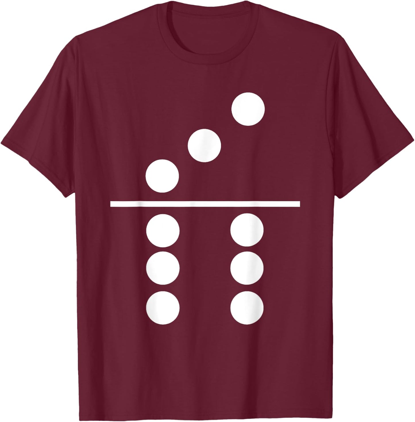 Domino Three Six Matching Halloween Gift Group Costumes 3-6 T-Shirt - T-Shirt | Maroon