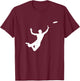 Ultimate Frisbee Silhouette | Frisbee Jumping Catch T-Shirt - T-Shirt | Maroon