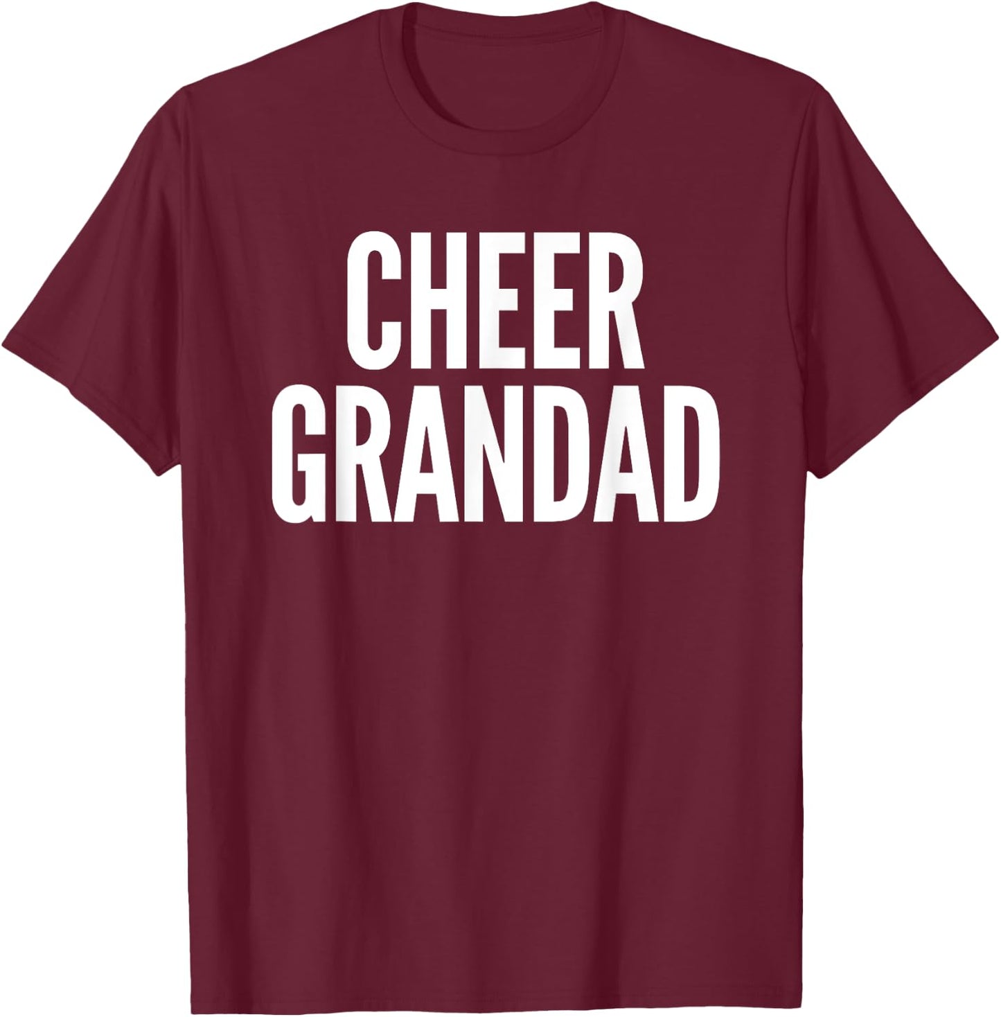 Cheer Grandad Cheerleader Grandpa T-Shirt - T-Shirt | Maroon