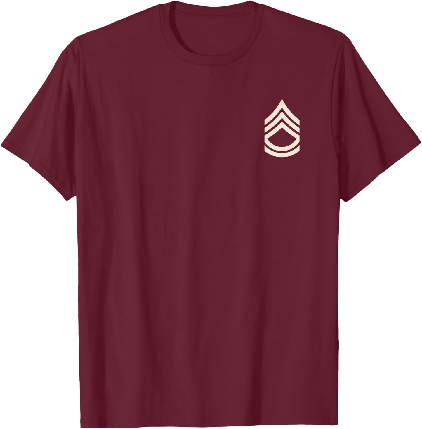 Sergeant First Class Stripes Military Sarge Rank Insignia T-Shirt - T-Shirt | Maroon