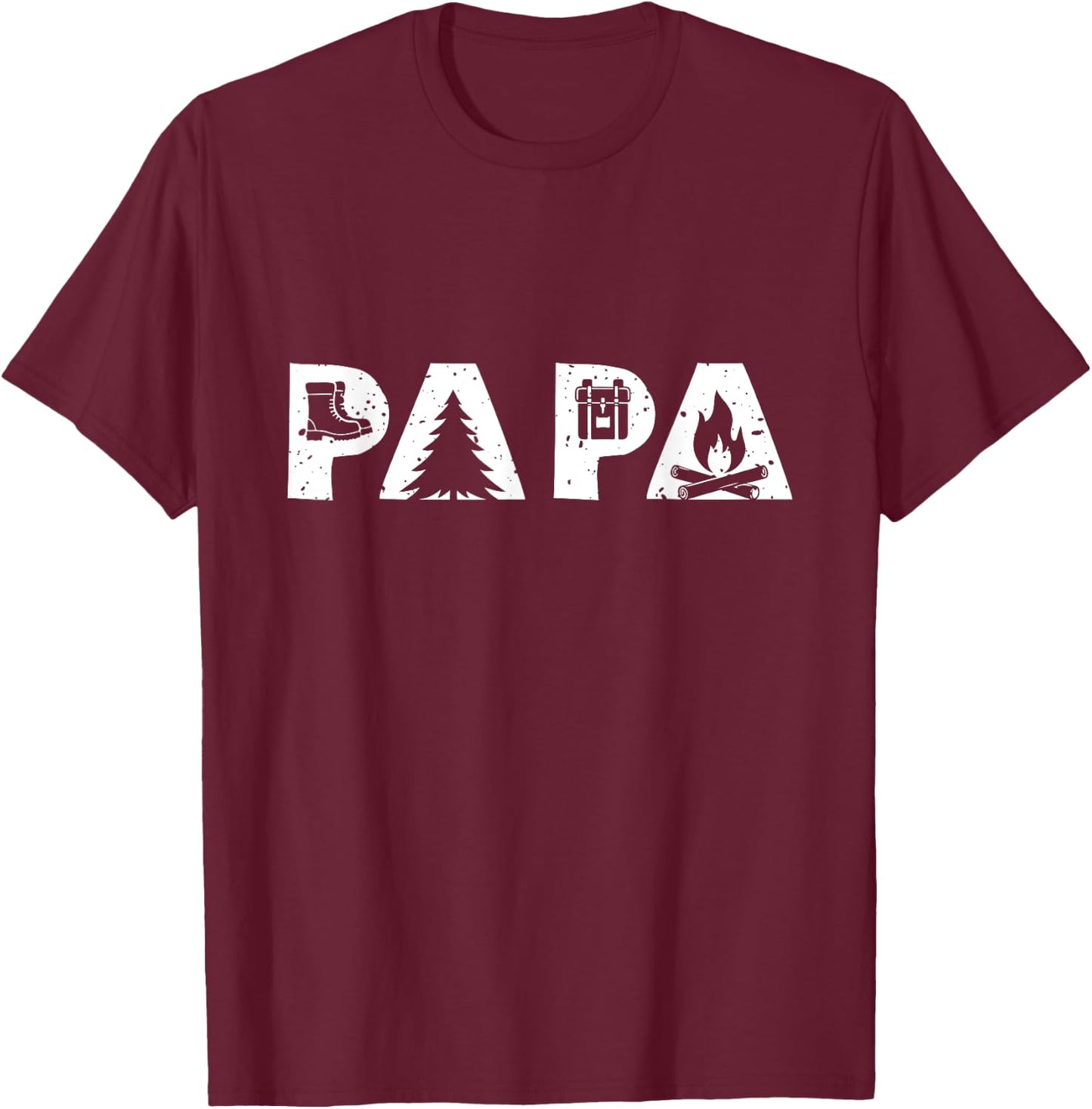Camping Dad Outdoor Papa T-Shirt - T-Shirt | Maroon