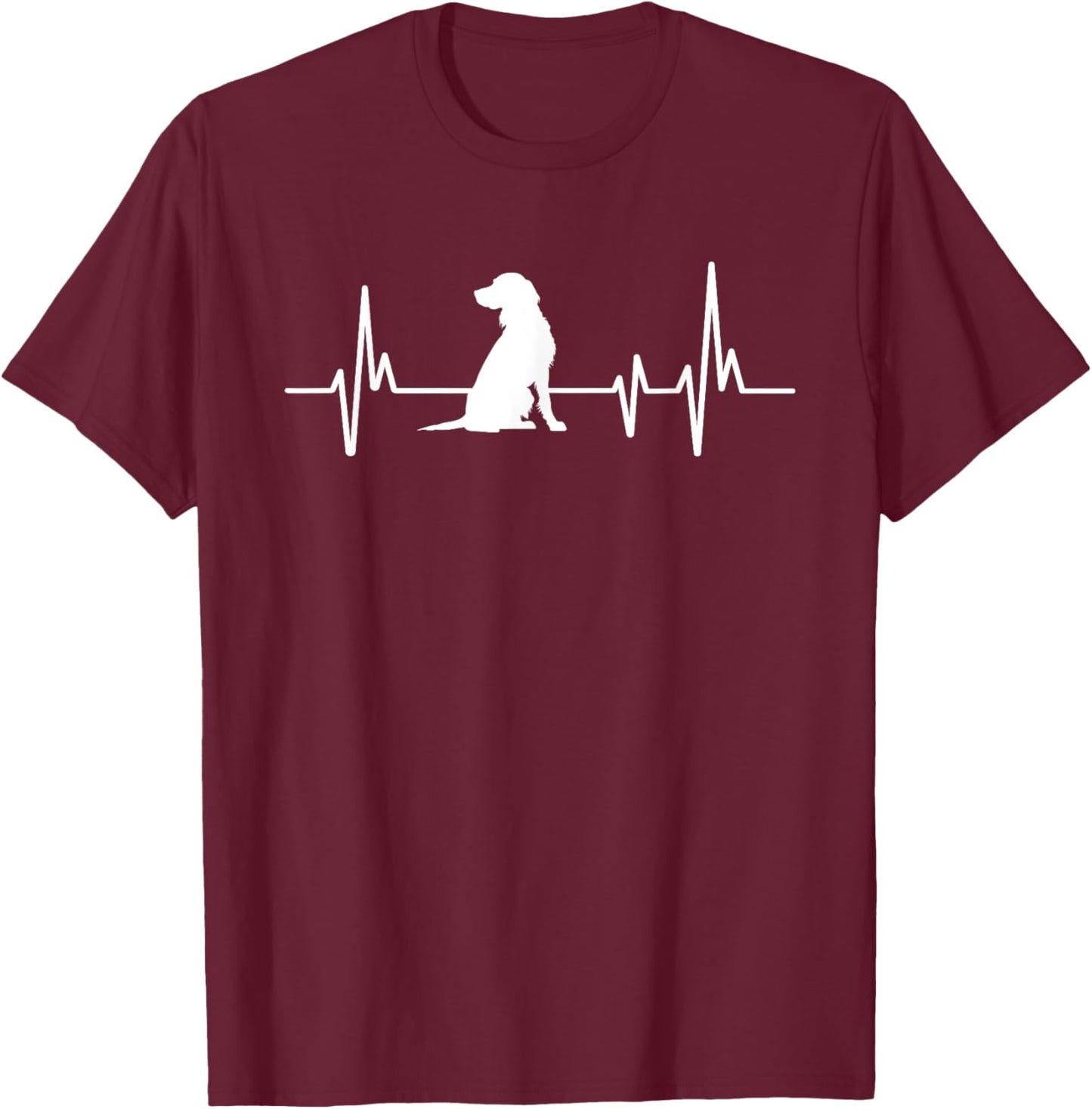 Heartbeat Herzschlag Design Kleiner Münsterländer Hund T-Shirt - T-Shirt | Maroon