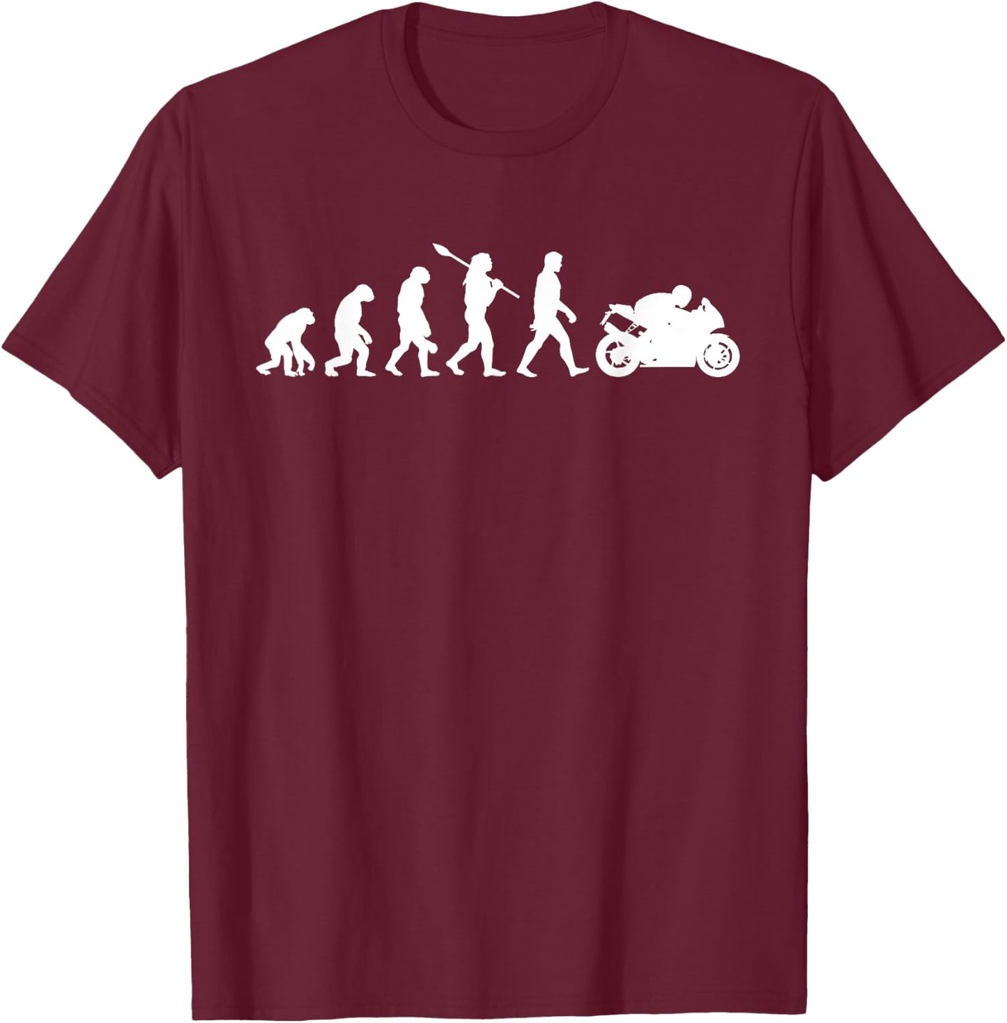 Motorcycle Evolution Cool Design For Motorcyclist And Biker T-Shirt - T-Shirt | Maroon
